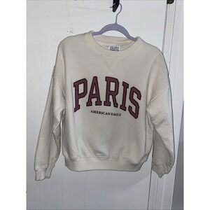 American Eagle This Seriously Feels Lives In Ivory Crewneck Sweatshirt S Paris